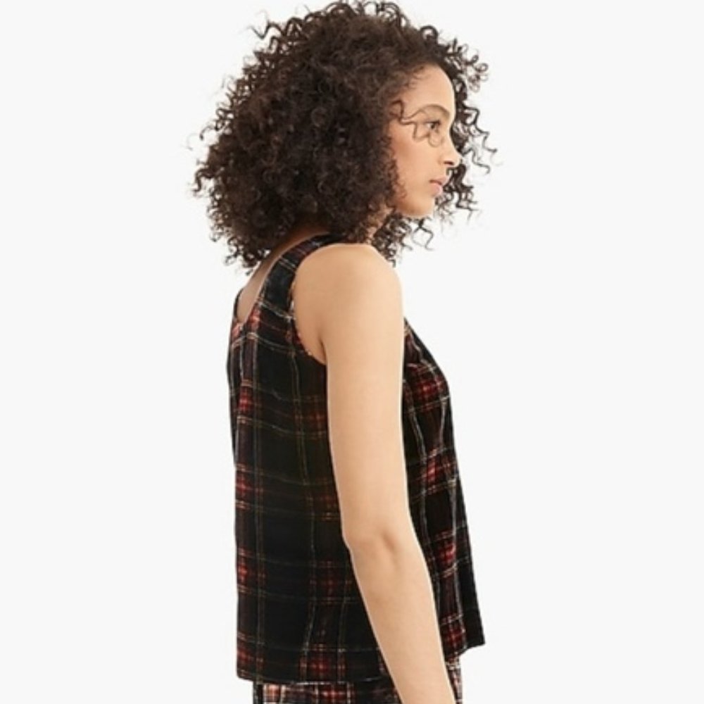 🔥 J. Crew Velvet Tank Top in Stewart Tartan - Picture 3 of 6